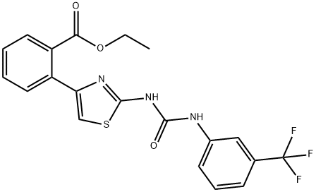 ETHYL 2-[2-(([3-(TRIFLUOROMETHYL)ANILINO]CARBONYL)AMINO)-1,3-THIAZOL-4-YL]BENZENECARBOXYLATE Struktur