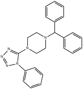 1-BENZHYDRYL-4-(1-PHENYL-1H-1,2,3,4-TETRAAZOL-5-YL)PIPERAZINE Struktur