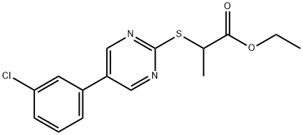 ETHYL 2-([5-(3-CHLOROPHENYL)-2-PYRIMIDINYL]SULFANYL)PROPANOATE Struktur