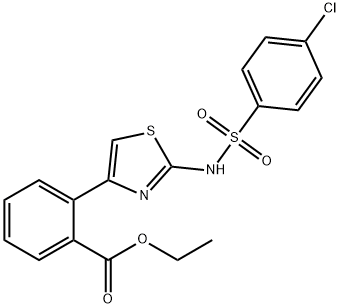 ETHYL 2-(2-([(4-CHLOROPHENYL)SULFONYL]AMINO)-1,3-THIAZOL-4-YL)BENZENECARBOXYLATE Struktur