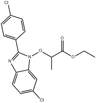 ETHYL 2-([6-CHLORO-2-(4-CHLOROPHENYL)-1H-1,3-BENZIMIDAZOL-1-YL]OXY)PROPANOATE Struktur