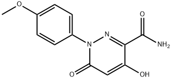 4-HYDROXY-1-(4-METHOXYPHENYL)-6-OXO-1,6-DIHYDRO-3-PYRIDAZINECARBOXAMIDE Struktur