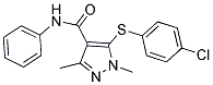 5-[(4-CHLOROPHENYL)SULFANYL]-1,3-DIMETHYL-N-PHENYL-1H-PYRAZOLE-4-CARBOXAMIDE Struktur