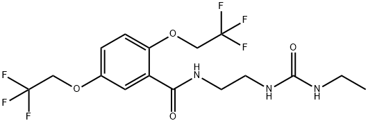 N-(2-([(ETHYLAMINO)CARBONYL]AMINO)ETHYL)-2,5-BIS(2,2,2-TRIFLUOROETHOXY)BENZENECARBOXAMIDE Struktur