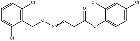 2,4-DICHLOROPHENYL 3-([(2,6-DICHLOROBENZYL)OXY]IMINO)PROPANOATE Struktur