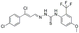 N1-[4-METHOXY-2-(TRIFLUOROMETHYL)PHENYL]-2-[3-CHLORO-3-(4-CHLOROPHENYL)PROP-2-ENYLIDENE]HYDRAZINE-1-CARBOTHIOAMIDE Struktur