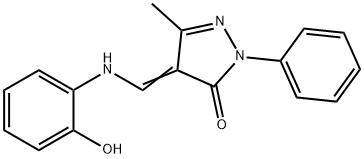 4-[(2-HYDROXYANILINO)METHYLENE]-5-METHYL-2-PHENYL-2,4-DIHYDRO-3H-PYRAZOL-3-ONE Struktur