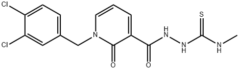 2-([1-(3,4-DICHLOROBENZYL)-2-OXO-1,2-DIHYDRO-3-PYRIDINYL]CARBONYL)-N-METHYL-1-HYDRAZINECARBOTHIOAMIDE Struktur