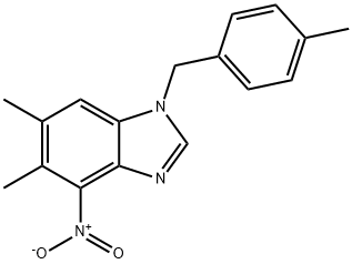 5,6-DIMETHYL-1-(4-METHYLBENZYL)-4-NITRO-1H-1,3-BENZIMIDAZOLE Struktur