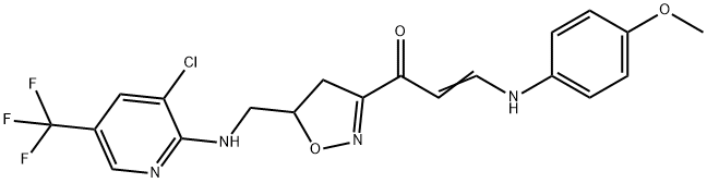 1-[5-(([3-CHLORO-5-(TRIFLUOROMETHYL)-2-PYRIDINYL]AMINO)METHYL)-4,5-DIHYDRO-3-ISOXAZOLYL]-3-(4-METHOXYANILINO)-2-PROPEN-1-ONE Struktur