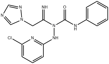 N-[1-[2-(6-CHLORO-2-PYRIDINYL)HYDRAZINO]-2-(1H-1,2,4-TRIAZOL-1-YL)ETHYLIDENE]-N'-PHENYLUREA Struktur