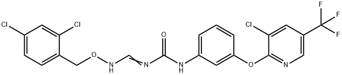 N-(3-([3-CHLORO-5-(TRIFLUOROMETHYL)-2-PYRIDINYL]OXY)PHENYL)-N'-(([(2,4-DICHLOROBENZYL)OXY]IMINO)METHYL)UREA Struktur