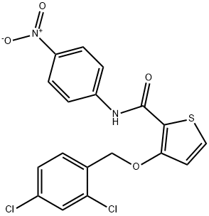 3-[(2,4-DICHLOROBENZYL)OXY]-N-(4-NITROPHENYL)-2-THIOPHENECARBOXAMIDE Struktur