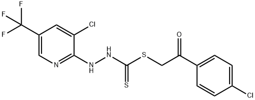 2-(4-CHLOROPHENYL)-2-OXOETHYL 2-[3-CHLORO-5-(TRIFLUOROMETHYL)-2-PYRIDINYL]-1-HYDRAZINECARBODITHIOATE Struktur