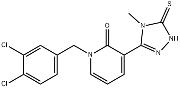 1-(3,4-DICHLOROBENZYL)-3-(4-METHYL-5-SULFANYL-4H-1,2,4-TRIAZOL-3-YL)-2(1H)-PYRIDINONE Struktur