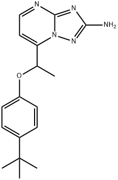 7-(1-[4-(TERT-BUTYL)PHENOXY]ETHYL)[1,2,4]TRIAZOLO[1,5-A]PYRIMIDIN-2-AMINE Struktur