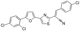 3-(4-CHLOROPHENYL)-2-(4-[5-(2,4-DICHLOROPHENYL)-2-FURYL]-1,3-THIAZOL-2-YL)ACRYLONITRILE Struktur