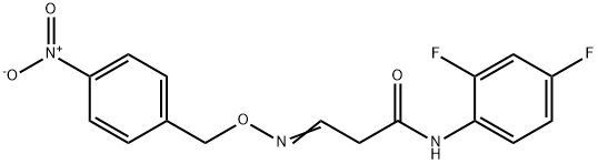 N-(2,4-DIFLUOROPHENYL)-3-([(4-NITROBENZYL)OXY]IMINO)PROPANAMIDE Struktur