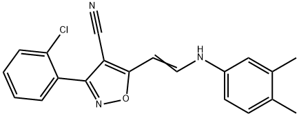 3-(2-CHLOROPHENYL)-5-[2-(3,4-DIMETHYLANILINO)VINYL]-4-ISOXAZOLECARBONITRILE Struktur