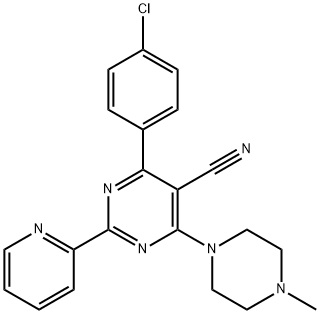 4-(4-CHLOROPHENYL)-6-(4-METHYLPIPERAZINO)-2-(2-PYRIDINYL)-5-PYRIMIDINECARBONITRILE Struktur