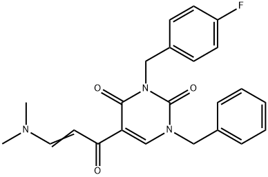 1-BENZYL-5-[3-(DIMETHYLAMINO)ACRYLOYL]-3-(4-FLUOROBENZYL)-2,4(1H,3H)-PYRIMIDINEDIONE Struktur