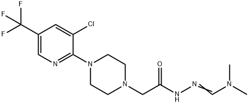 N'-(2-(4-[3-CHLORO-5-(TRIFLUOROMETHYL)-2-PYRIDINYL]PIPERAZINO)ACETYL)-N,N-DIMETHYLHYDRAZONOFORMAMIDE Struktur