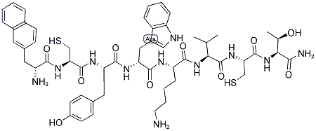 D-2-NAL-CYS-TYR-D-TRP-LYS-VAL-CYS-THR-NH2 Struktur