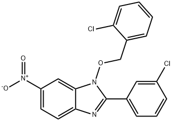 1-[(2-CHLOROBENZYL)OXY]-2-(3-CHLOROPHENYL)-6-NITRO-1H-1,3-BENZIMIDAZOLE Struktur