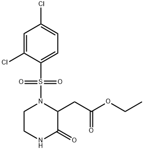 ETHYL 2-(1-[(2,4-DICHLOROPHENYL)SULFONYL]-3-OXO-2-PIPERAZINYL)ACETATE Struktur