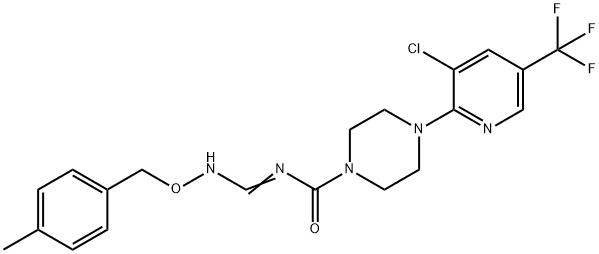 4-[3-CHLORO-5-(TRIFLUOROMETHYL)-2-PYRIDINYL]-N-(([(4-METHYLBENZYL)OXY]AMINO)METHYLENE)TETRAHYDRO-1(2H)-PYRAZINECARBOXAMIDE Struktur