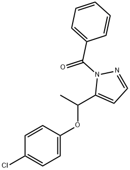 (5-[1-(4-CHLOROPHENOXY)ETHYL]-1H-PYRAZOL-1-YL)(PHENYL)METHANONE Struktur