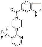 6-[[4-[3-(TRIFLUOROMETHYL)PYRIDIN-2-YL]PIPERAZIN-1-YL]CARBONYL]INDOLE Struktur