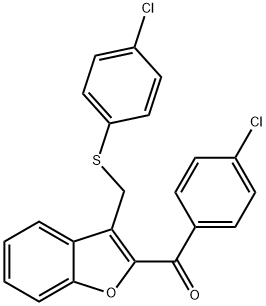 (4-CHLOROPHENYL)(3-([(4-CHLOROPHENYL)SULFANYL]METHYL)-1-BENZOFURAN-2-YL)METHANONE Struktur