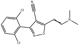 3-(2,6-DICHLOROPHENYL)-5-[2-(DIMETHYLAMINO)VINYL]-4-ISOXAZOLECARBONITRILE Struktur