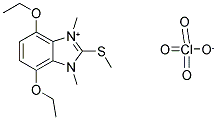 4,7-DIETHOXY-1,3-DIMETHYL-2-(METHYLTHIO)-3H-BENZO[D]IMIDAZOL-1-IUM PERCHLORATE Struktur