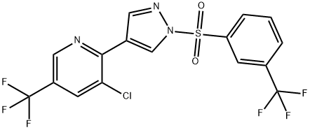 3-CHLORO-5-(TRIFLUOROMETHYL)-2-(1-([3-(TRIFLUOROMETHYL)PHENYL]SULFONYL)-1H-PYRAZOL-4-YL)PYRIDINE Struktur