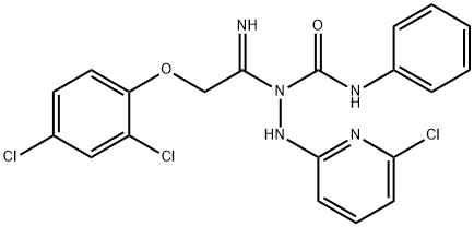 N-[1-[2-(6-CHLORO-2-PYRIDINYL)HYDRAZINO]-2-(2,4-DICHLOROPHENOXY)ETHYLIDENE]-N'-PHENYLUREA Struktur