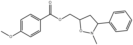 (2-METHYL-3-PHENYLTETRAHYDRO-5-ISOXAZOLYL)METHYL 4-METHOXYBENZENECARBOXYLATE Struktur