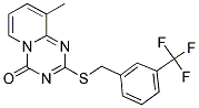 9-METHYL-2-([3-(TRIFLUOROMETHYL)BENZYL]SULFANYL)-4H-PYRIDO[1,2-A][1,3,5]TRIAZIN-4-ONE Struktur