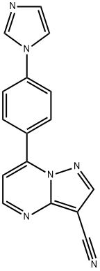 7-[4-(1H-IMIDAZOL-1-YL)PHENYL]PYRAZOLO[1,5-A]PYRIMIDINE-3-CARBONITRILE Struktur