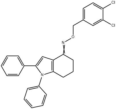 1,2-DIPHENYL-1,5,6,7-TETRAHYDRO-4H-INDOL-4-ONE O-(3,4-DICHLOROBENZYL)OXIME Struktur