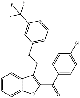 (4-CHLOROPHENYL)[3-(([3-(TRIFLUOROMETHYL)PHENYL]SULFANYL)METHYL)-1-BENZOFURAN-2-YL]METHANONE Struktur