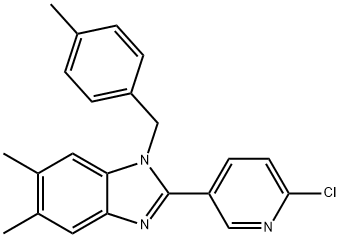 2-(6-CHLORO-3-PYRIDINYL)-5,6-DIMETHYL-1-(4-METHYLBENZYL)-1H-1,3-BENZIMIDAZOLE Struktur