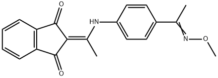 2-(((4-(2-AZA-2-METHOXY-1-METHYLVINYL)PHENYL)AMINO)ETHYLIDENE)INDANE-1,3-DIONE Struktur