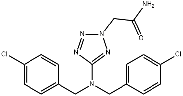 2-(5-[BIS(4-CHLOROBENZYL)AMINO]-2H-1,2,3,4-TETRAAZOL-2-YL)ACETAMIDE Struktur