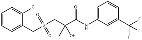 3-[(2-CHLOROBENZYL)SULFONYL]-2-HYDROXY-2-METHYL-N-[3-(TRIFLUOROMETHYL)PHENYL]PROPANAMIDE Struktur