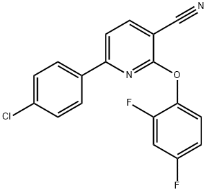 6-(4-CHLOROPHENYL)-2-(2,4-DIFLUOROPHENOXY)NICOTINONITRILE Struktur