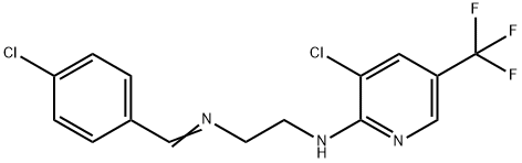 N-[(4-CHLOROPHENYL)METHYLENE]-N-(2-([3-CHLORO-5-(TRIFLUOROMETHYL)-2-PYRIDINYL]AMINO)ETHYL)AMINE Struktur