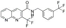 2-(TRIFLUOROMETHYL)-N-[3-(TRIFLUOROMETHYL)BENZYL]-1,8-NAPHTHYRIDINE-3-CARBOXAMIDE Struktur