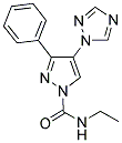 N-ETHYL-3-PHENYL-4-(1H-1,2,4-TRIAZOL-1-YL)-1H-PYRAZOLE-1-CARBOXAMIDE Struktur